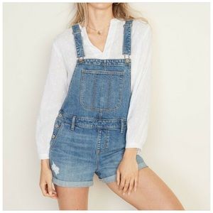 Old Navy Jean Shortalls Overalls Blue Distressed Plus Size XXL